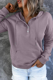 Amari | Warme Fleece Trui met Capuchon en Knopen