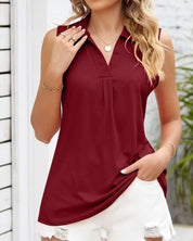 Carrie | Lichtgewicht Mouwloze Blouse voor Een Verzorgde Look