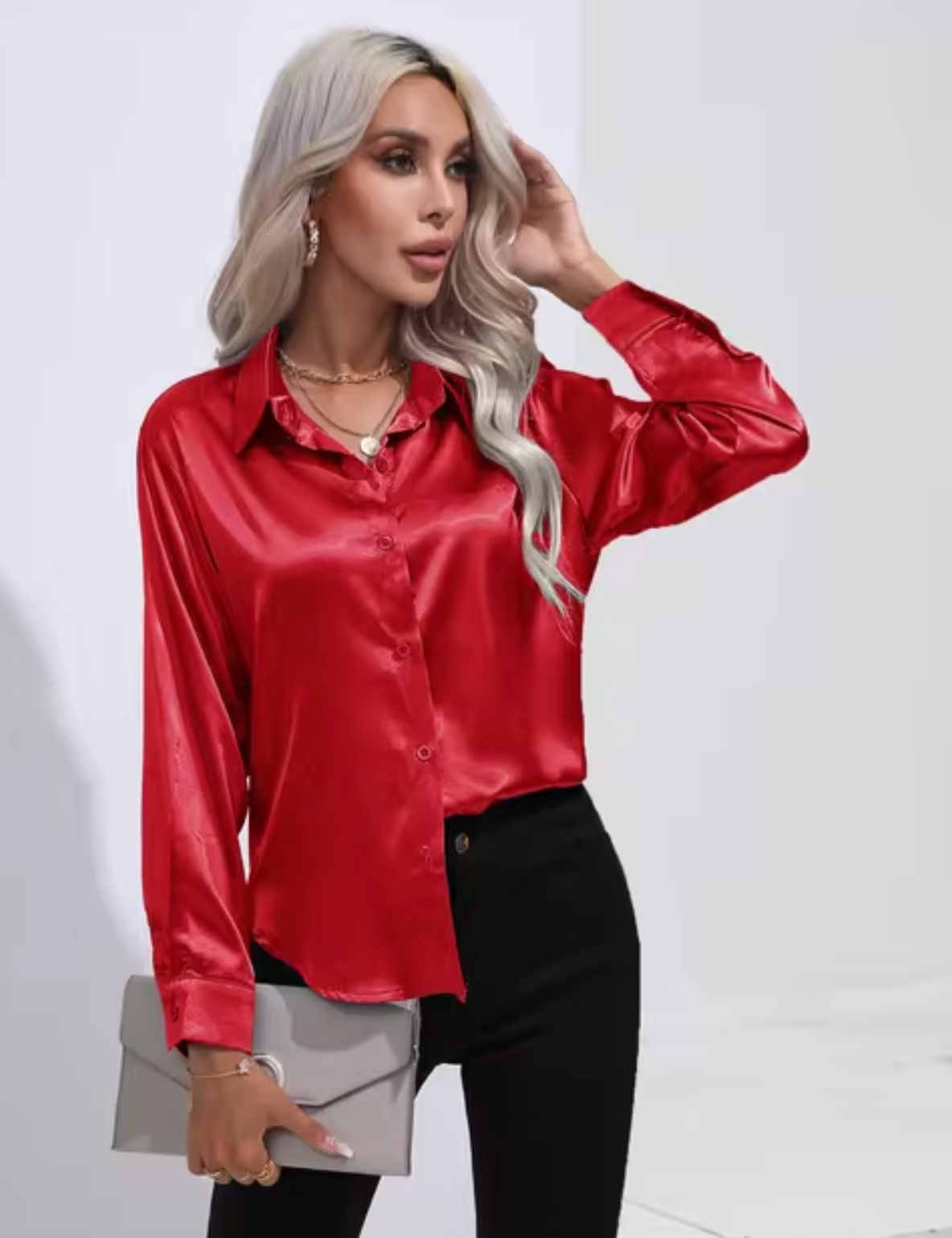 Eline | Luxe Blouse met Lange Mouwen
