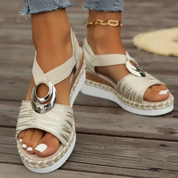 Elle | Stijlvol Espadrillesandalen met Gestruktureerde Bandjes
