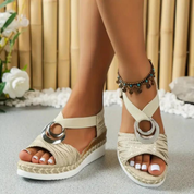 Elle | Stijlvol Espadrillesandalen met Gestruktureerde Bandjes