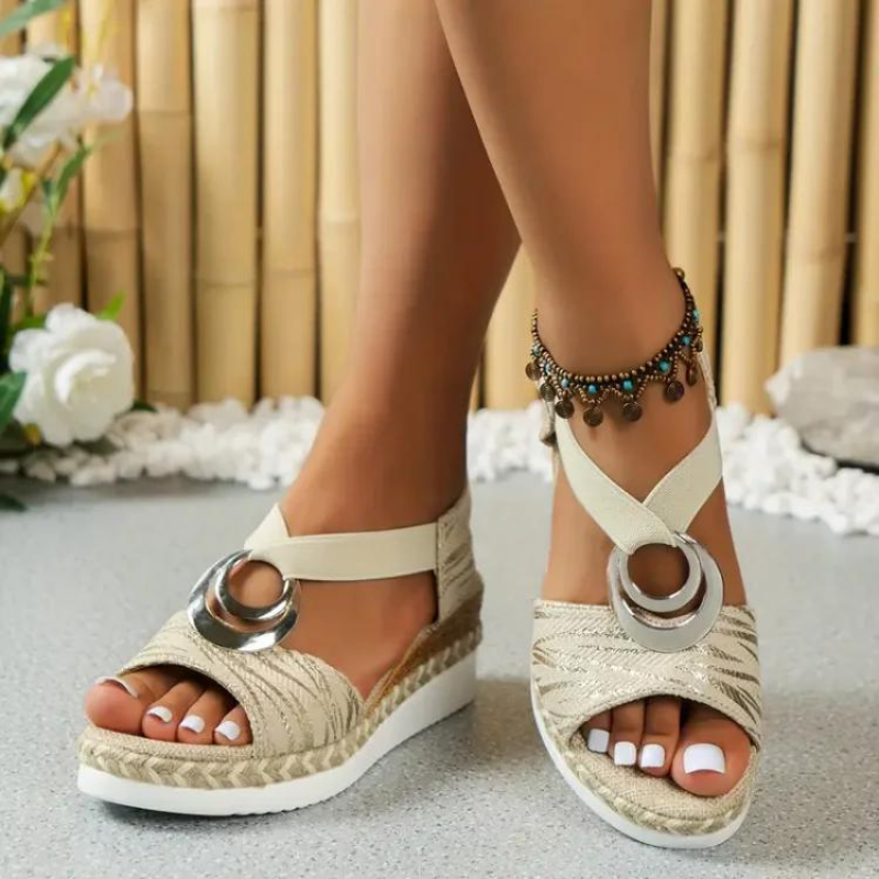 Elle | Stijlvol Espadrillesandalen met Gestruktureerde Bandjes