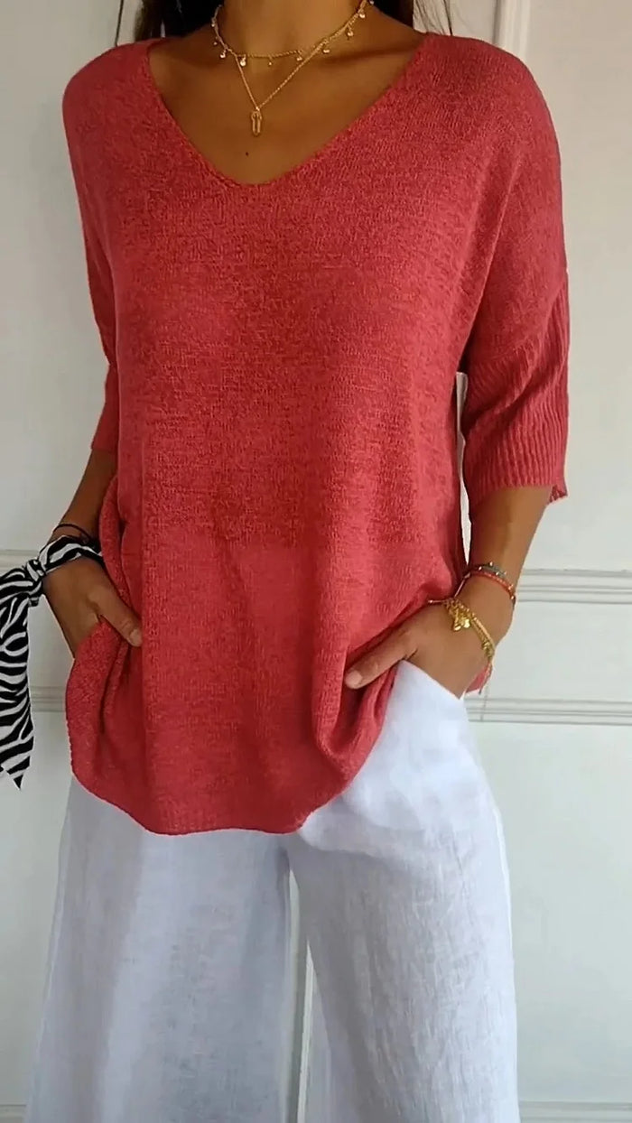 Florine | Comfortabele V Hals Trui