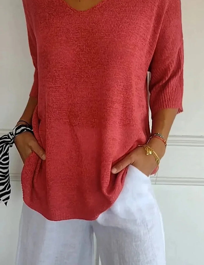 Florine | Comfortabele V Hals Trui