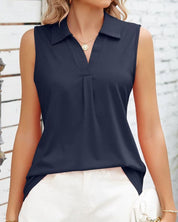 Carrie | Lichtgewicht Mouwloze Blouse voor Een Verzorgde Look