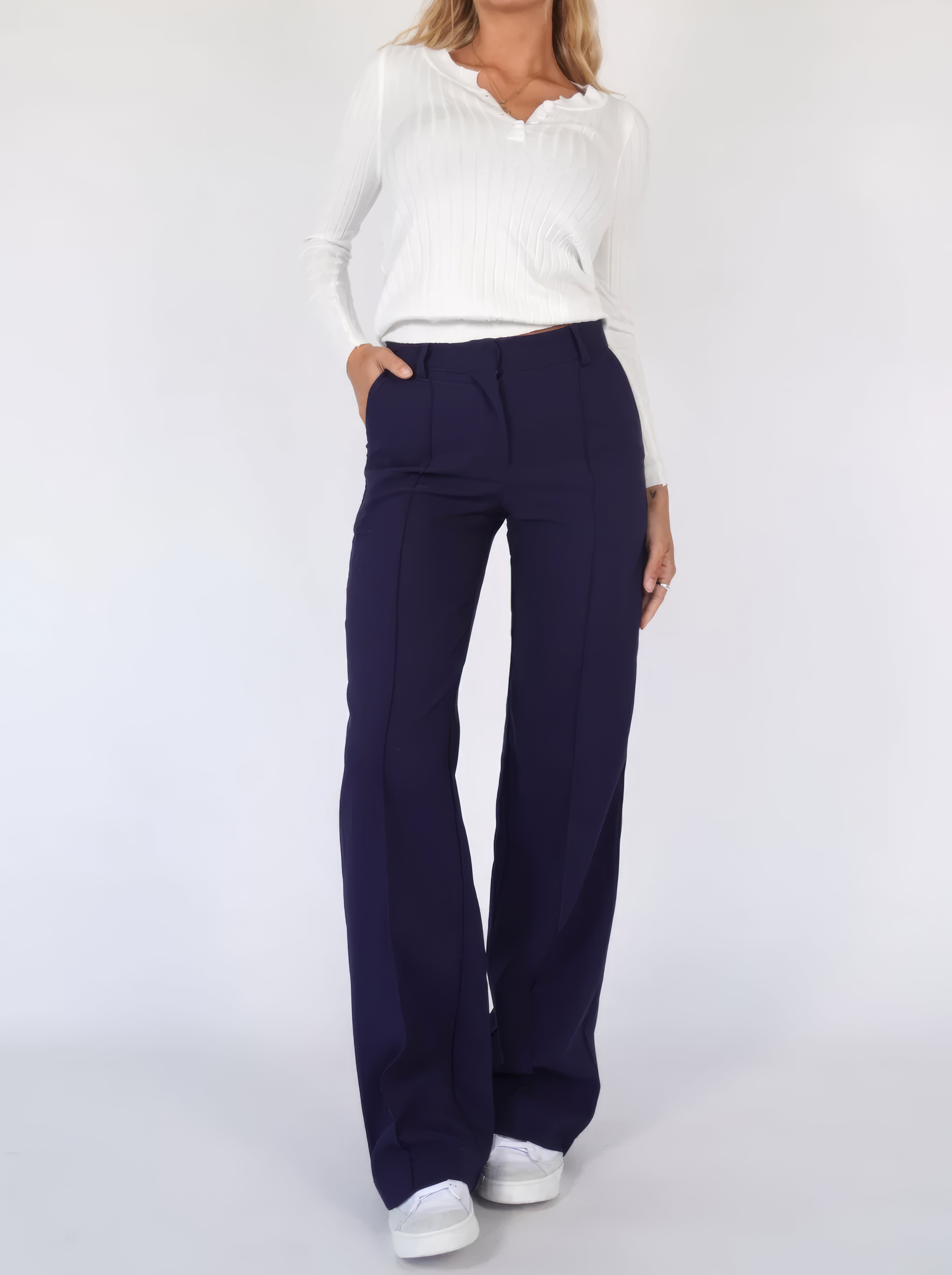 Mia | Wijde Broek Met Hoge Taille Voor Dames