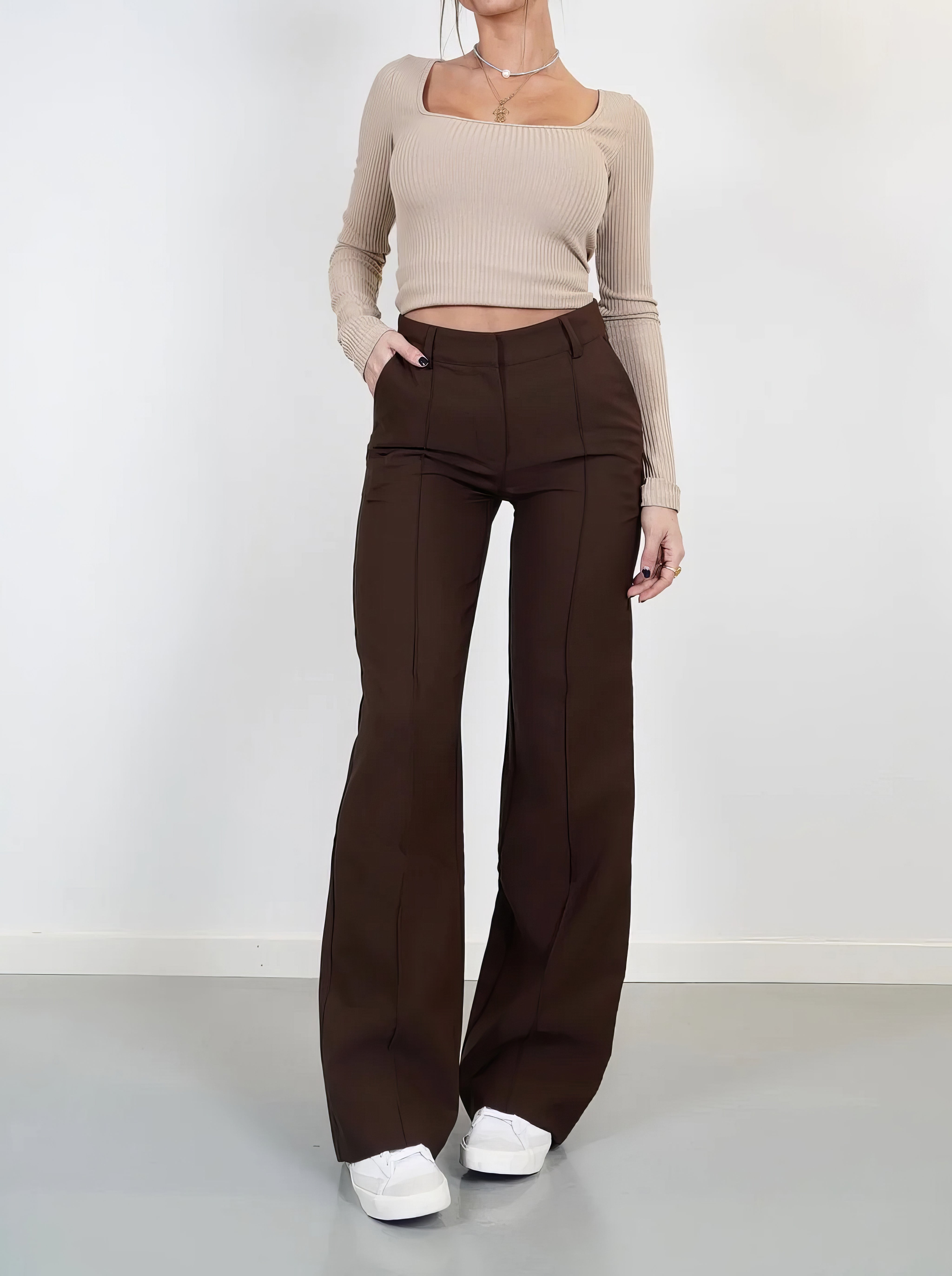 Mia | Wijde Broek Met Hoge Taille Voor Dames