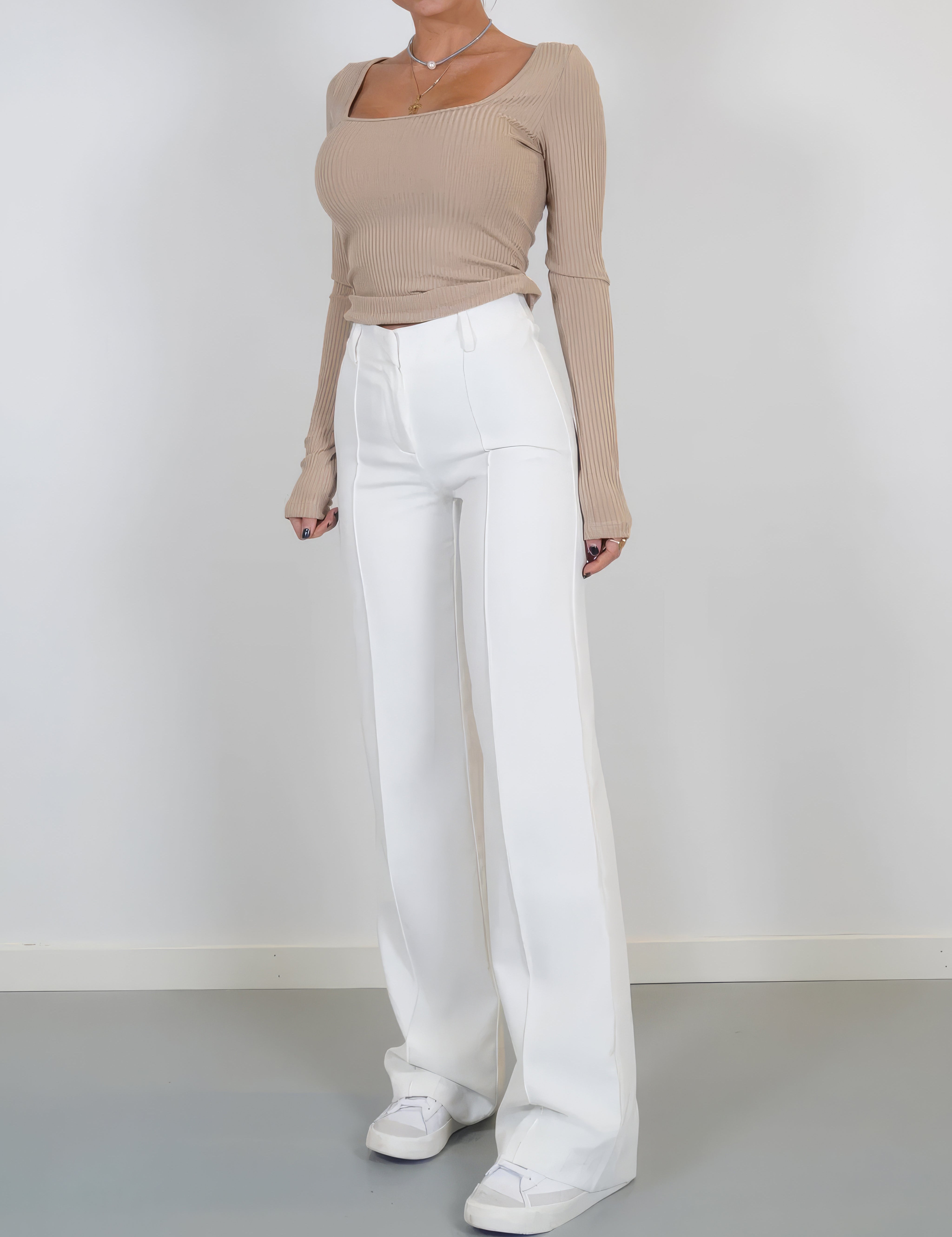 Mia | Wijde Broek Met Hoge Taille Voor Dames