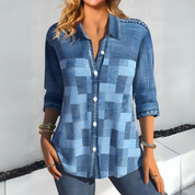 Jasmine | Modieuze Geruite Damesblouse met Knopen