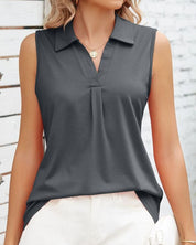 Carrie | Lichtgewicht Mouwloze Blouse voor Een Verzorgde Look
