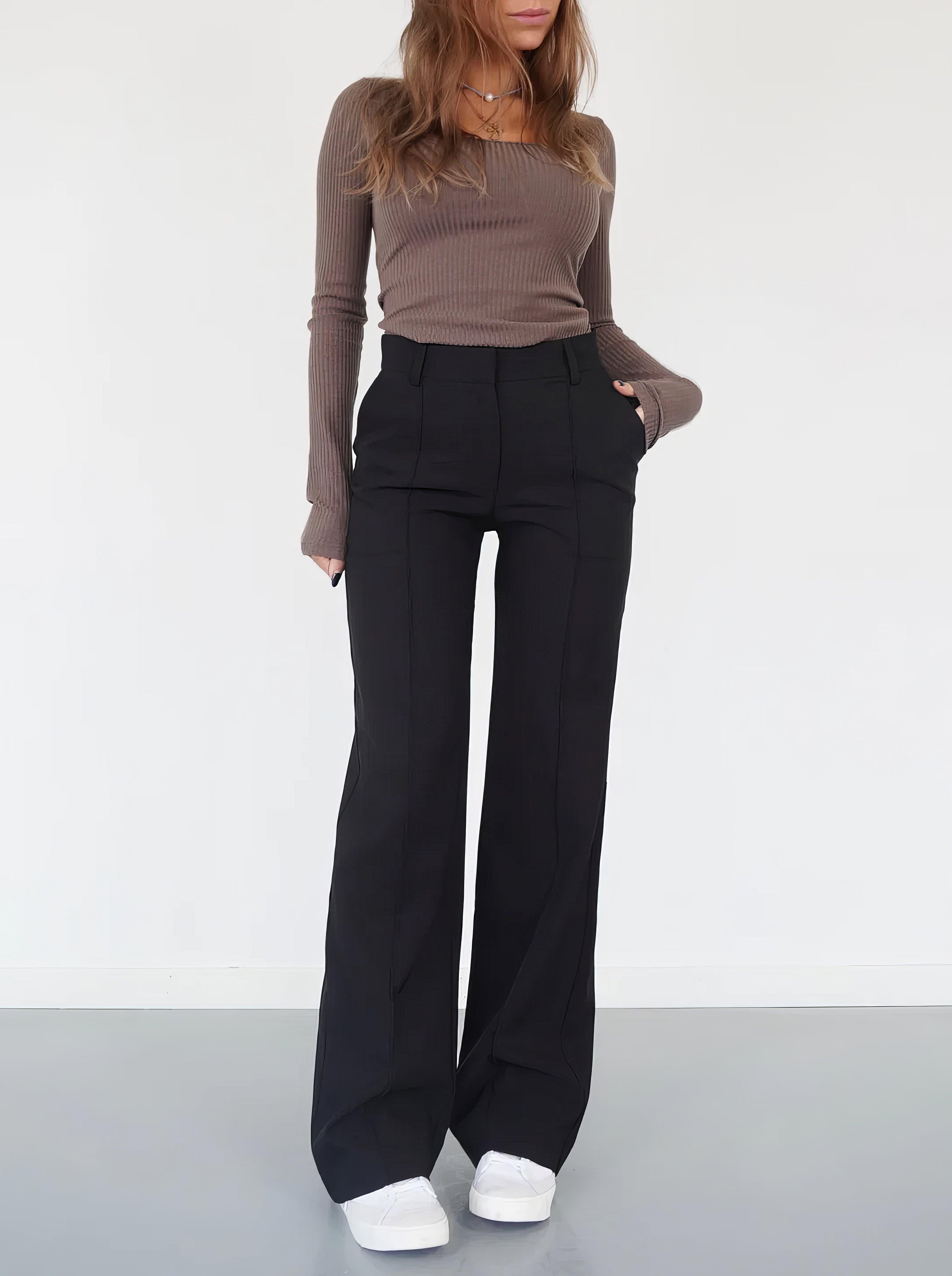 Mia | Wijde Broek Met Hoge Taille Voor Dames