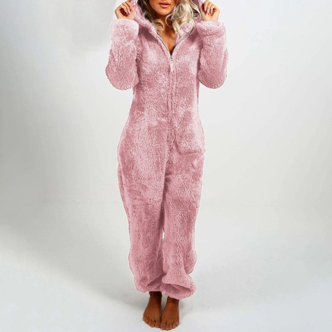 Cora | Stijlvolle Lange Fleece Onesie met Capuchon
