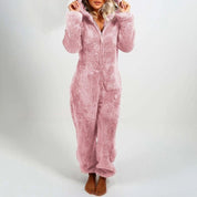 Cora | Stijlvolle Lange Fleece Onesie met Capuchon