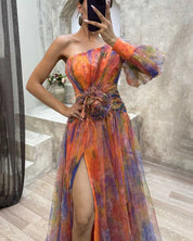 Fina | Elegante Feestelijke Asymmetrische Jurk
