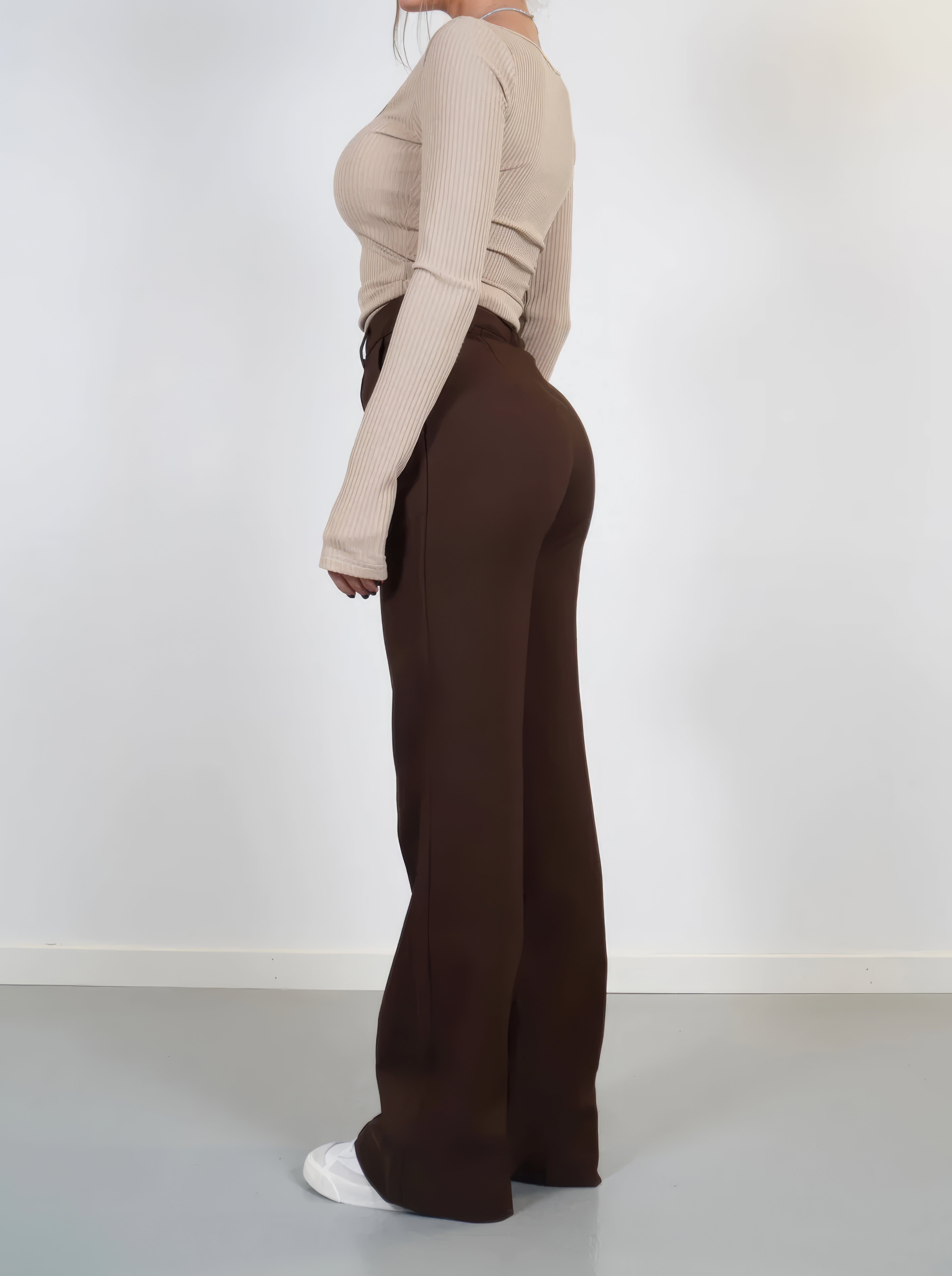 Mia | Wijde Broek Met Hoge Taille Voor Dames