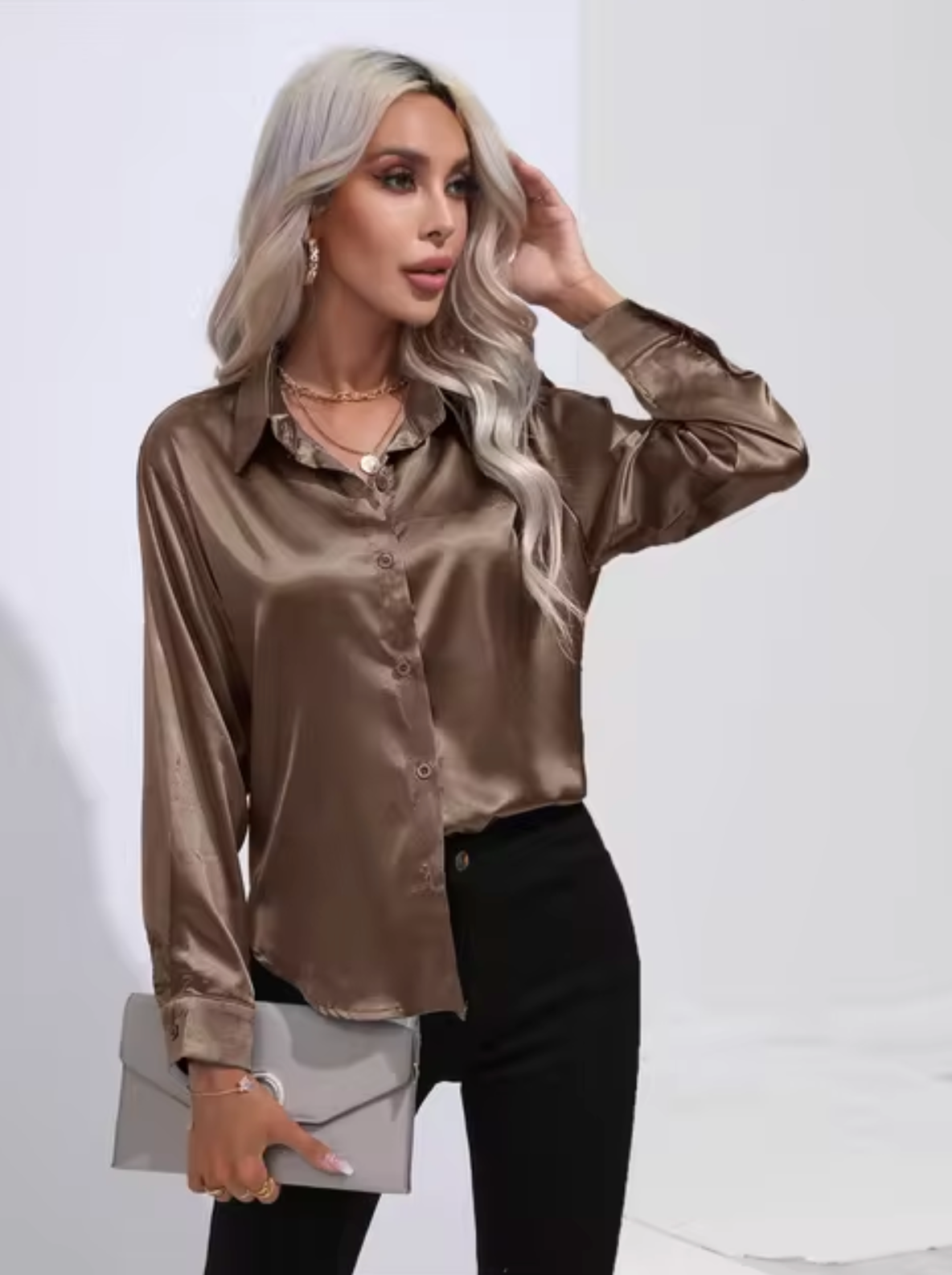 Eline | Luxe Blouse met Lange Mouwen