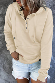 Amari | Warme Fleece Trui met Capuchon en Knopen