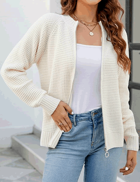 Britany | Comfortabel Gebreid Vest met Rits
