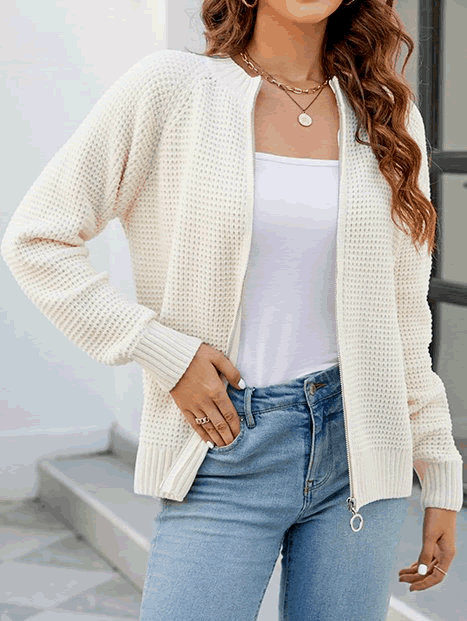 Britany | Comfortabel Gebreid Vest met Rits