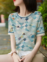 Louie | Stijlvol Contrast Shirt met Moderne Geometrische Print