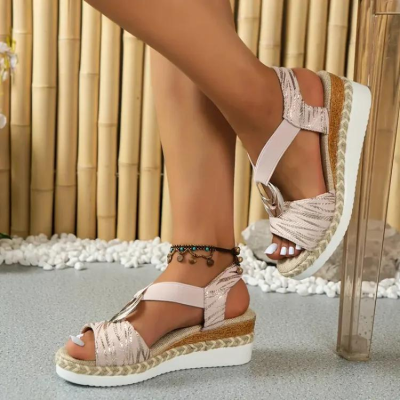 Elle | Stijlvol Espadrillesandalen met Gestruktureerde Bandjes