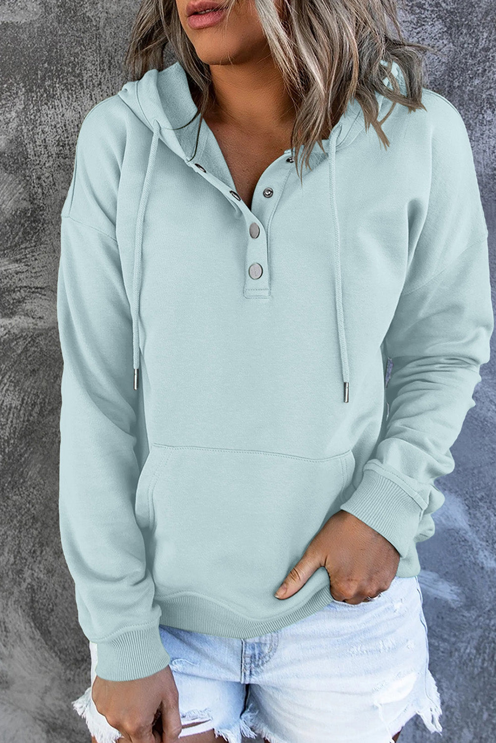 Amari | Warme Fleece Trui met Capuchon en Knopen