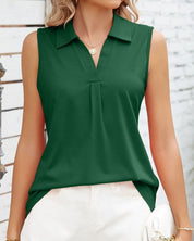 Carrie | Lichtgewicht Mouwloze Blouse voor Een Verzorgde Look