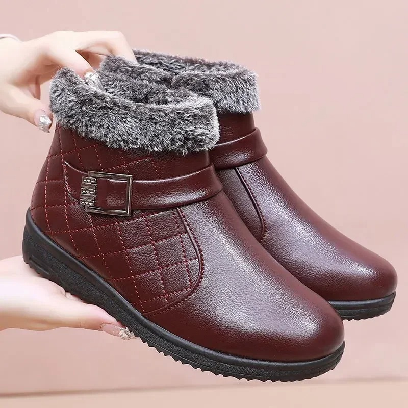 Nina | Warme dames enkellaarsjes met dikke zool voor extra grip en comfort