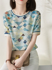 Louie | Stijlvol Contrast Shirt met Moderne Geometrische Print
