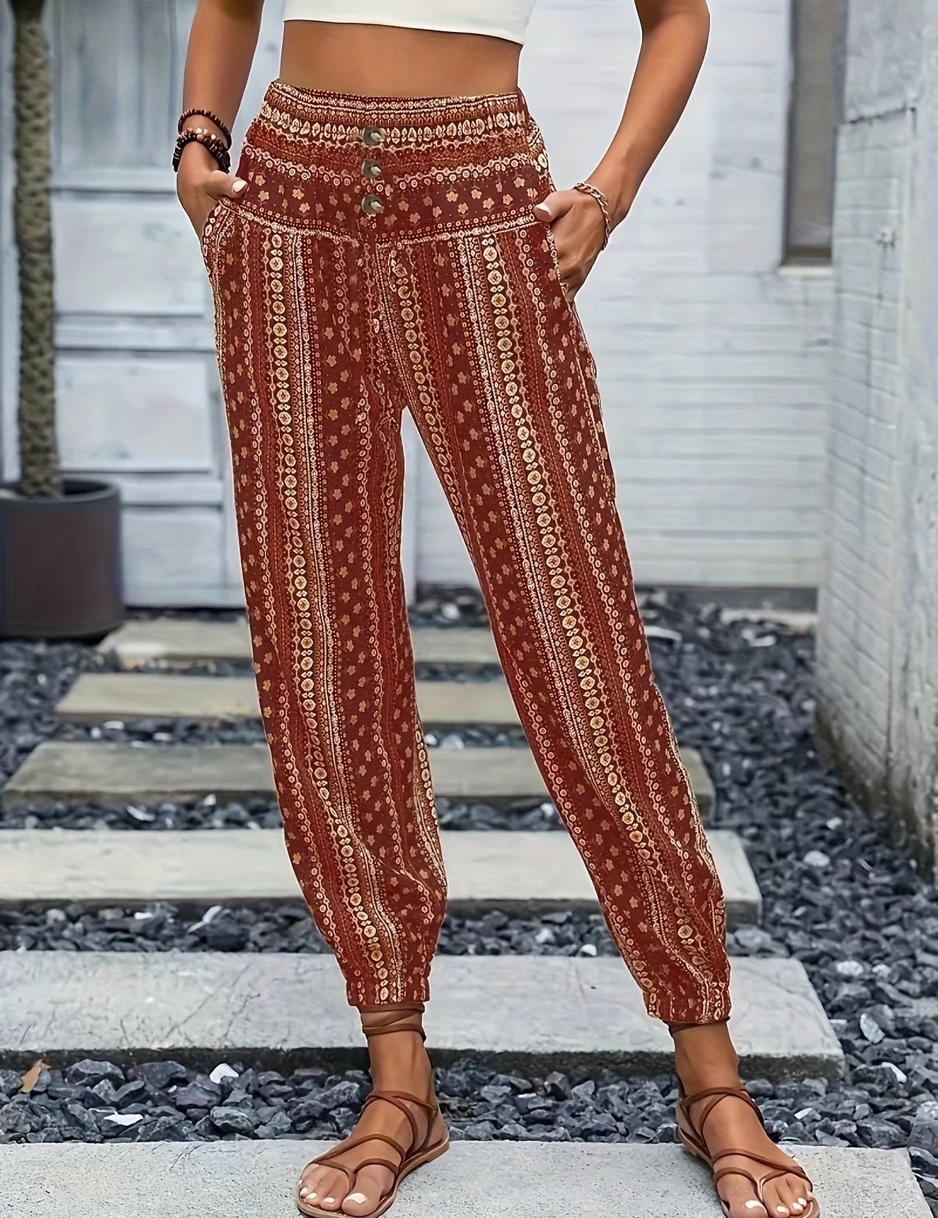 Faye | Hoog-Taille Printbroek – Instant Boho Vibe