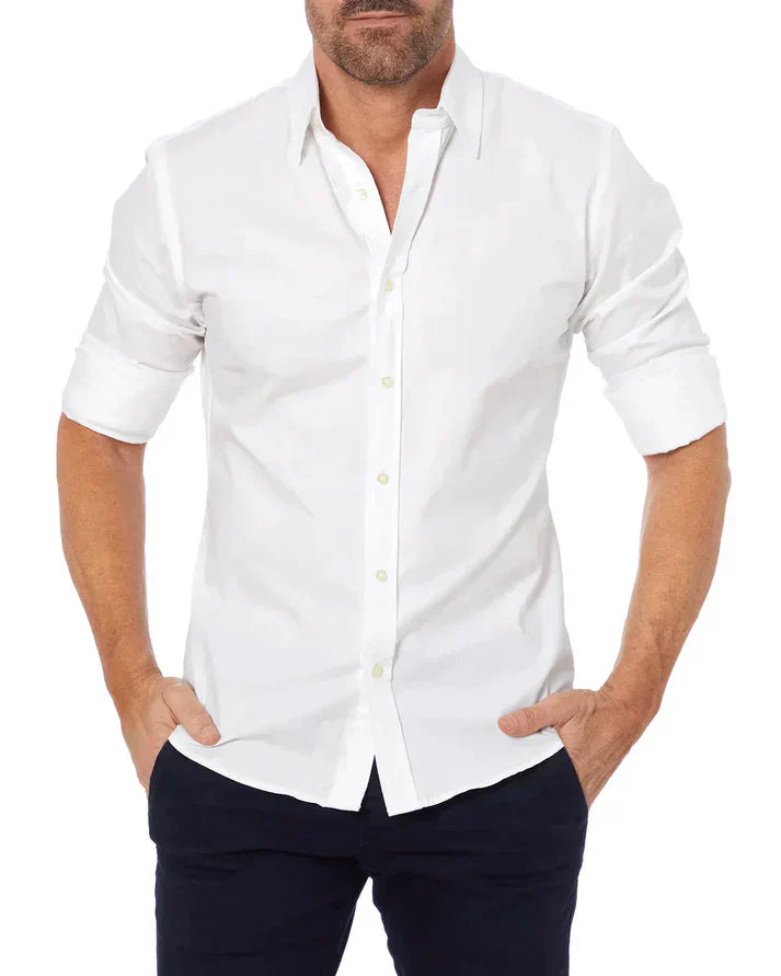Jeroen | Slim-fit Overhemd met Stretch en Knoopsluiting