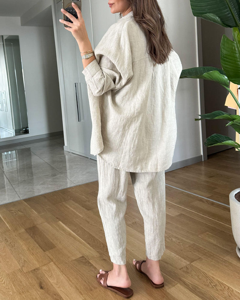 Aoife | Comfortabel Blouse en Broek Set voor Stijlvolle Ontspanning