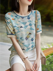 Louie | Stijlvol Contrast Shirt met Moderne Geometrische Print