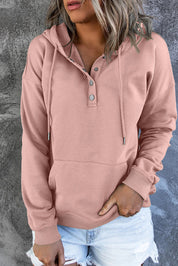 Amari | Warme Fleece Trui met Capuchon en Knopen