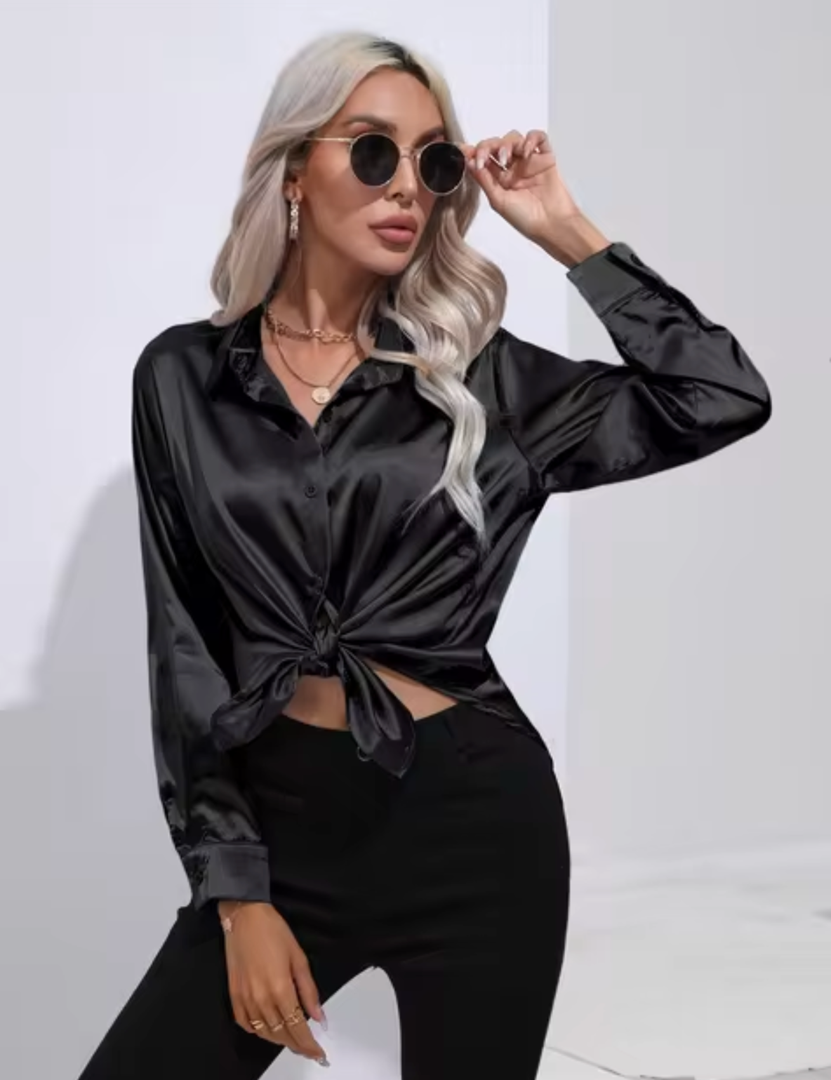 Eline | Luxe Blouse met Lange Mouwen