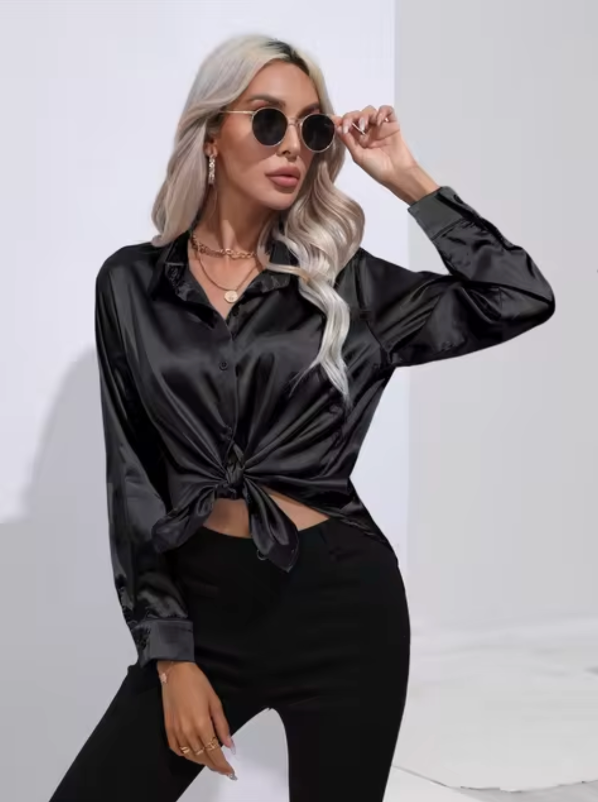 Eline | Luxe Blouse met Lange Mouwen