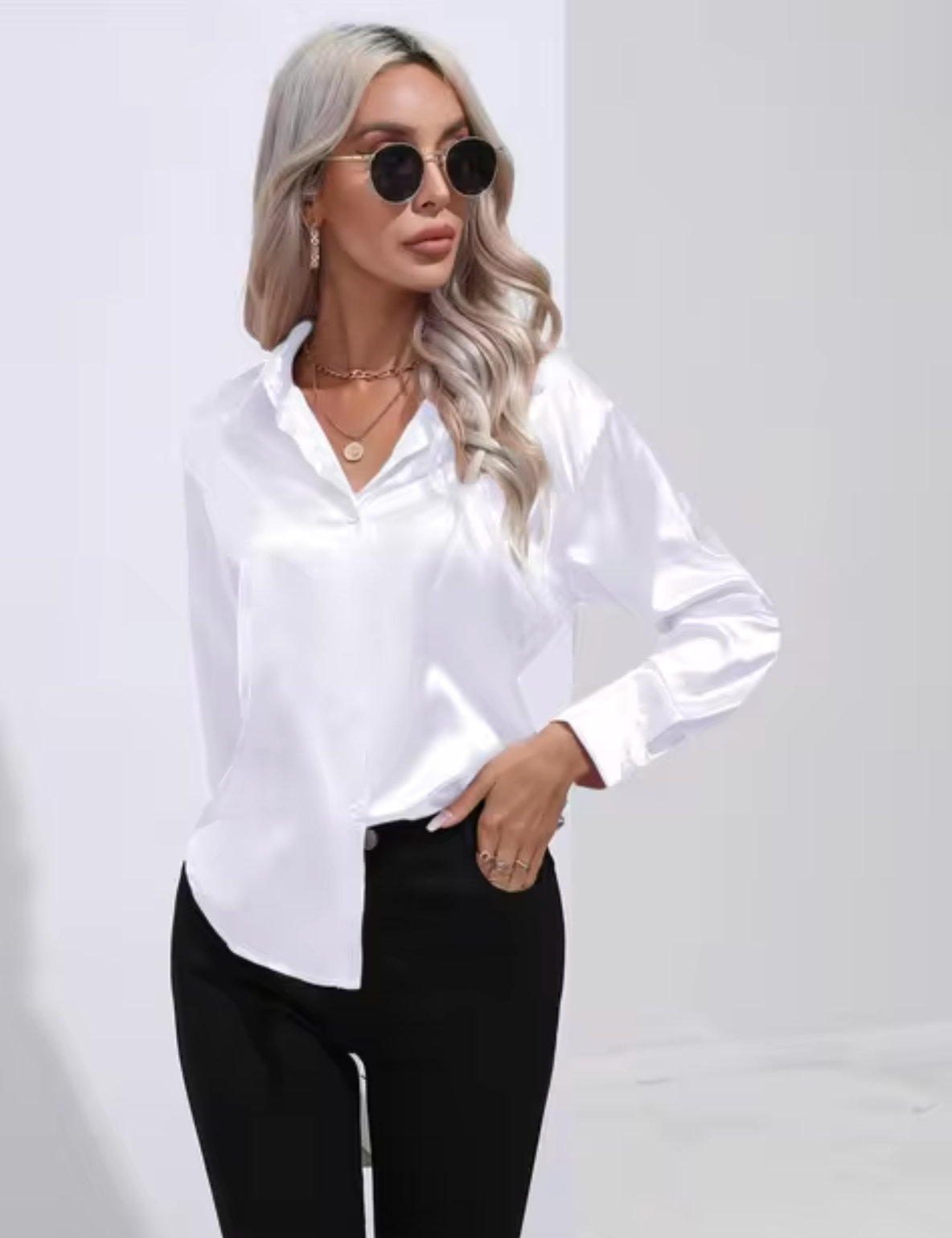 Eline | Luxe Blouse met Lange Mouwen