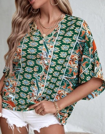 Joy | Boho Chic Bloemenblouse Trendy Zomerstijl