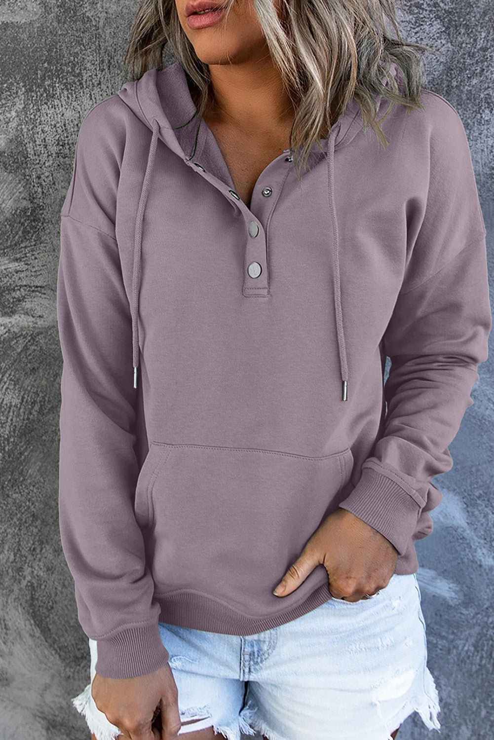 Amari | Warme Fleece Trui met Capuchon en Knopen
