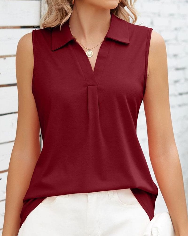 Carrie | Lichtgewicht Mouwloze Blouse voor Een Verzorgde Look