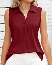 Carrie | Lichtgewicht Mouwloze Blouse voor Een Verzorgde Look
