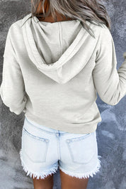 Amari | Warme Fleece Trui met Capuchon en Knopen