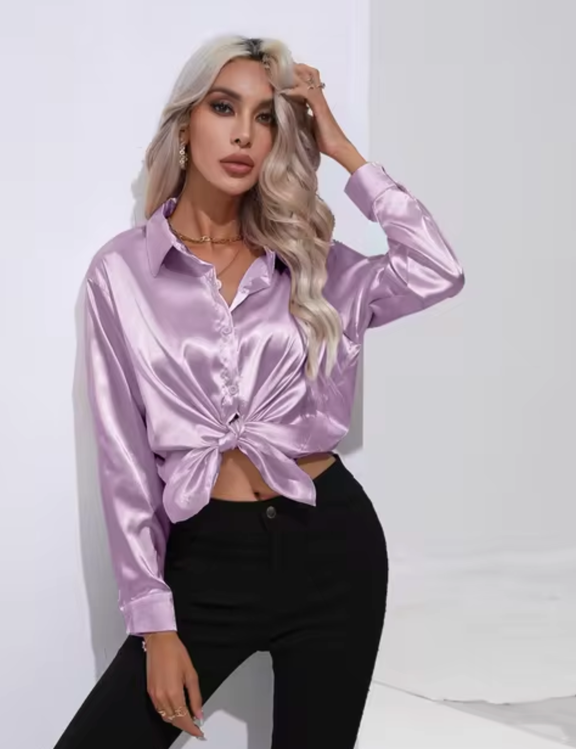 Eline | Luxe Blouse met Lange Mouwen