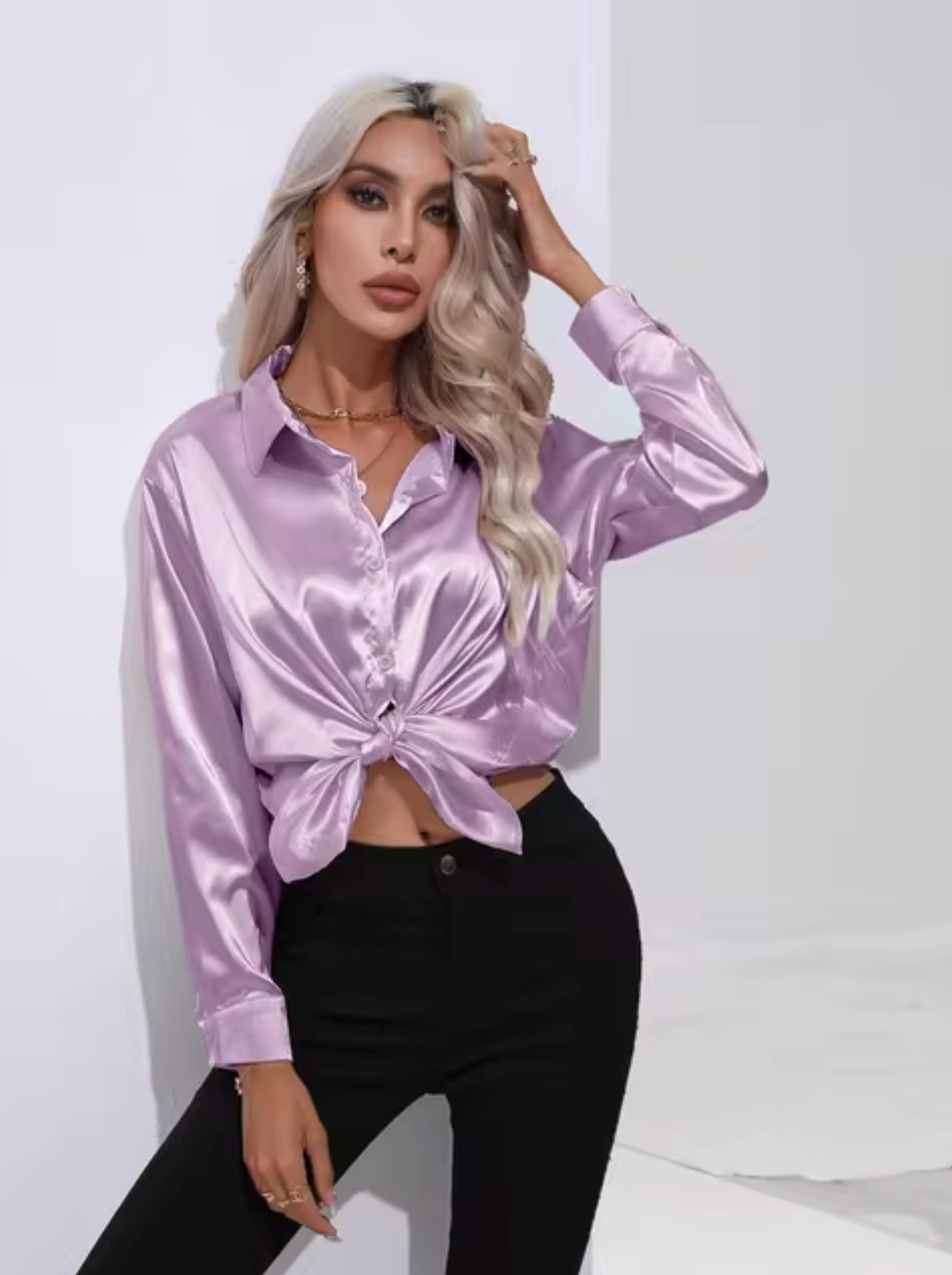 Eline | Luxe Blouse met Lange Mouwen