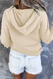 Amari | Warme Fleece Trui met Capuchon en Knopen