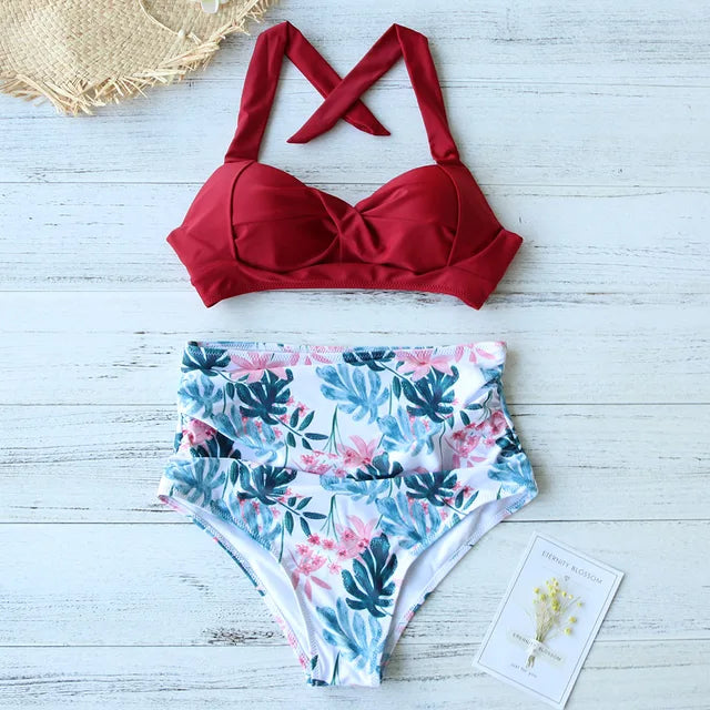 Eva | Hoog Taille Bikini Set voor Strand en Zwembad