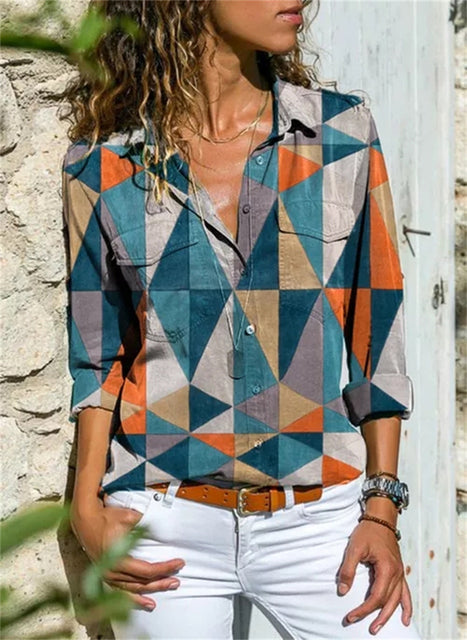 Brenda | Geometrische Print Zomerblouse voor Dames
