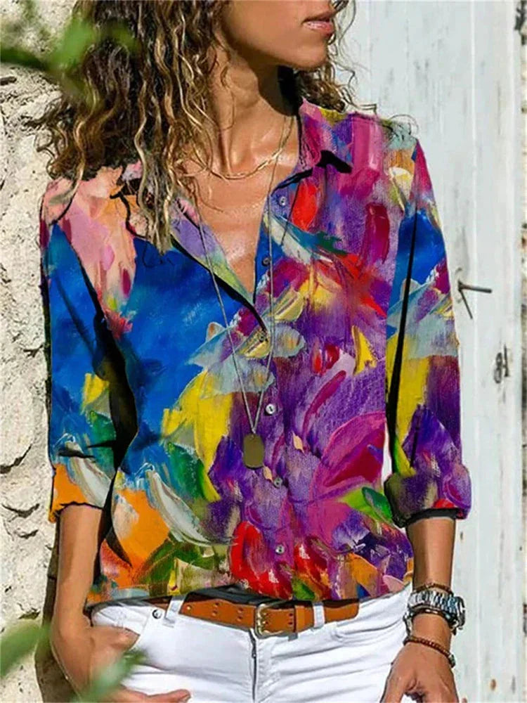 Brenda | Geometrische Print Zomerblouse voor Dames