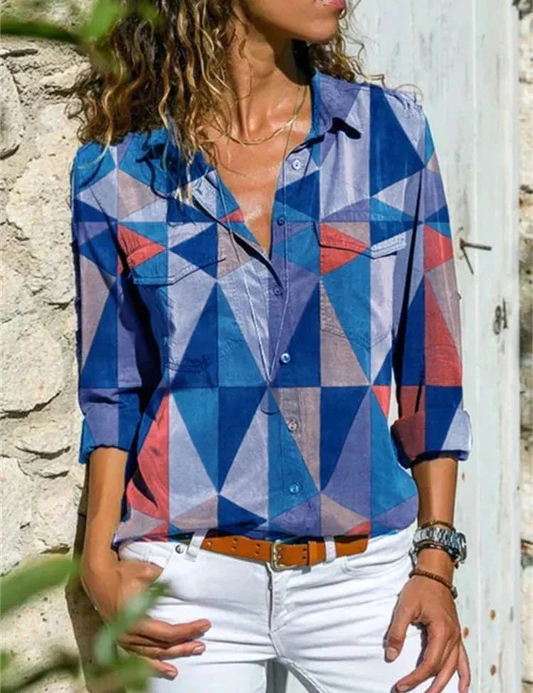 Brenda | Geometrische Print Zomerblouse voor Dames