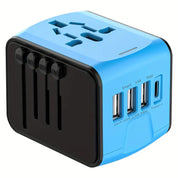 LINA Universele Reisadapter | Compact Ontwerp met Snelladen en 4 USB-Poorten